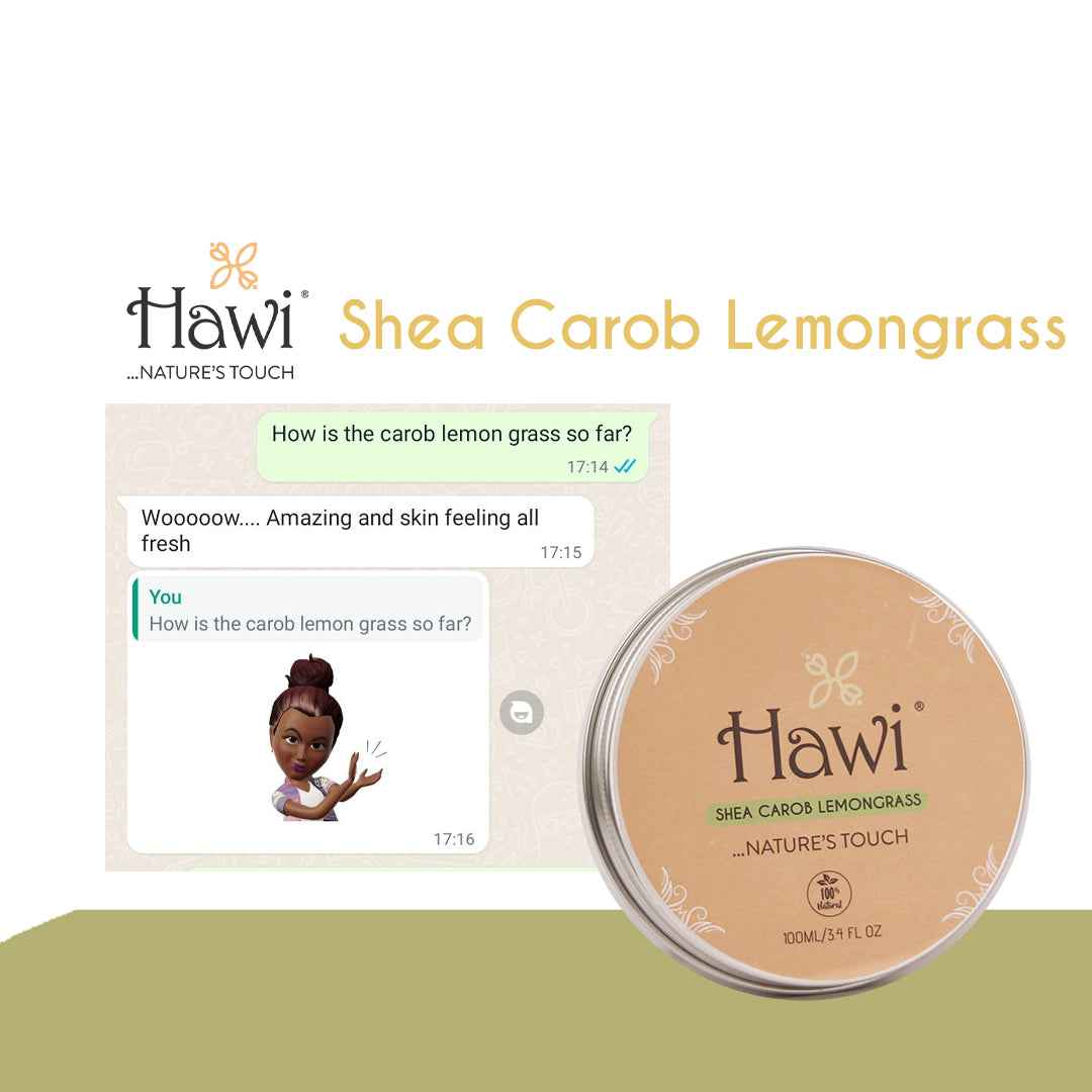 Hawi Carob Lemongrass Moisturizer -NET WT 100ml (3.4 fl oz) | Dry Skin & Anti-Aging