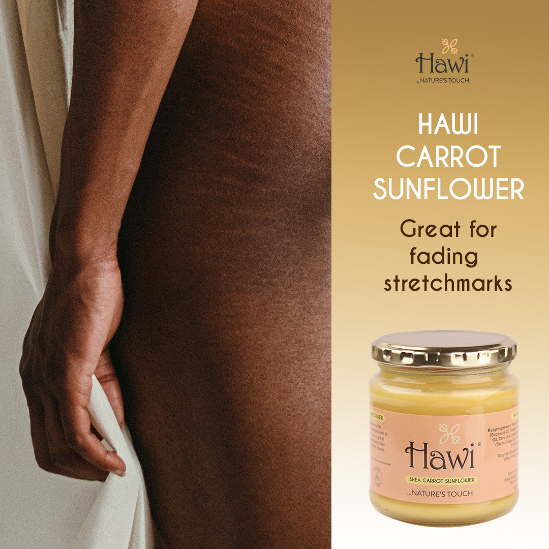 Hawi Carrot Sunflower Moisturizer - NET WT 291ml (9.8 fl oz) | Fades Stretchmarks & Rejuvenates Dry Skin