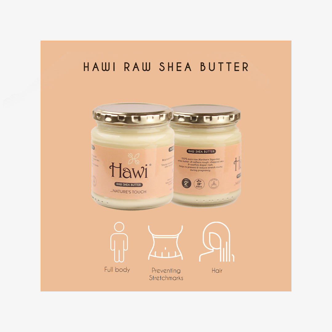 Hawi Raw Shea Butter - NET WT 291ml (9.8 fl oz) | Natural Moisturizer, Skin Healer & Pregnancy Stretchmark Prevention