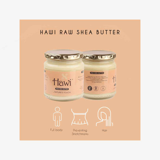 Hawi Raw Shea Butter - Natural Moisturizer and Skin Healer for Stretch Mark Prevention 291ml (9.8 fl oz)
