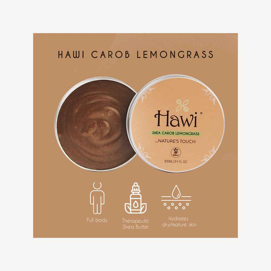 Hawi Carob Lemongrass Moisturizer -NET WT 100ml (3.4 fl oz) | Dry Skin & Anti-Aging