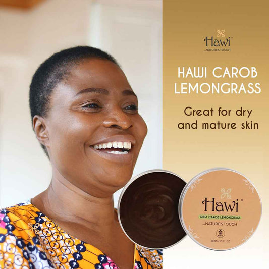 Hawi Carob Lemongrass Moisturizer -NET WT 100ml (3.4 fl oz) | Dry Skin & Anti-Aging