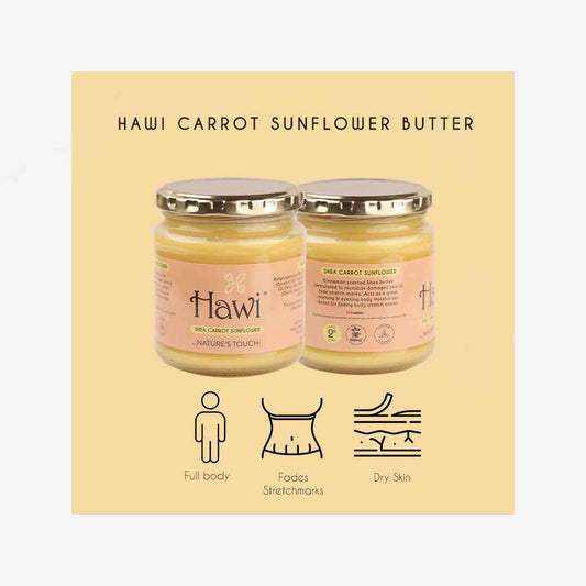 Hawi Carrot Sunflower Moisturizer for Stretch Marks and Dry Skin - NET WT 291ml (9.8 fl oz)