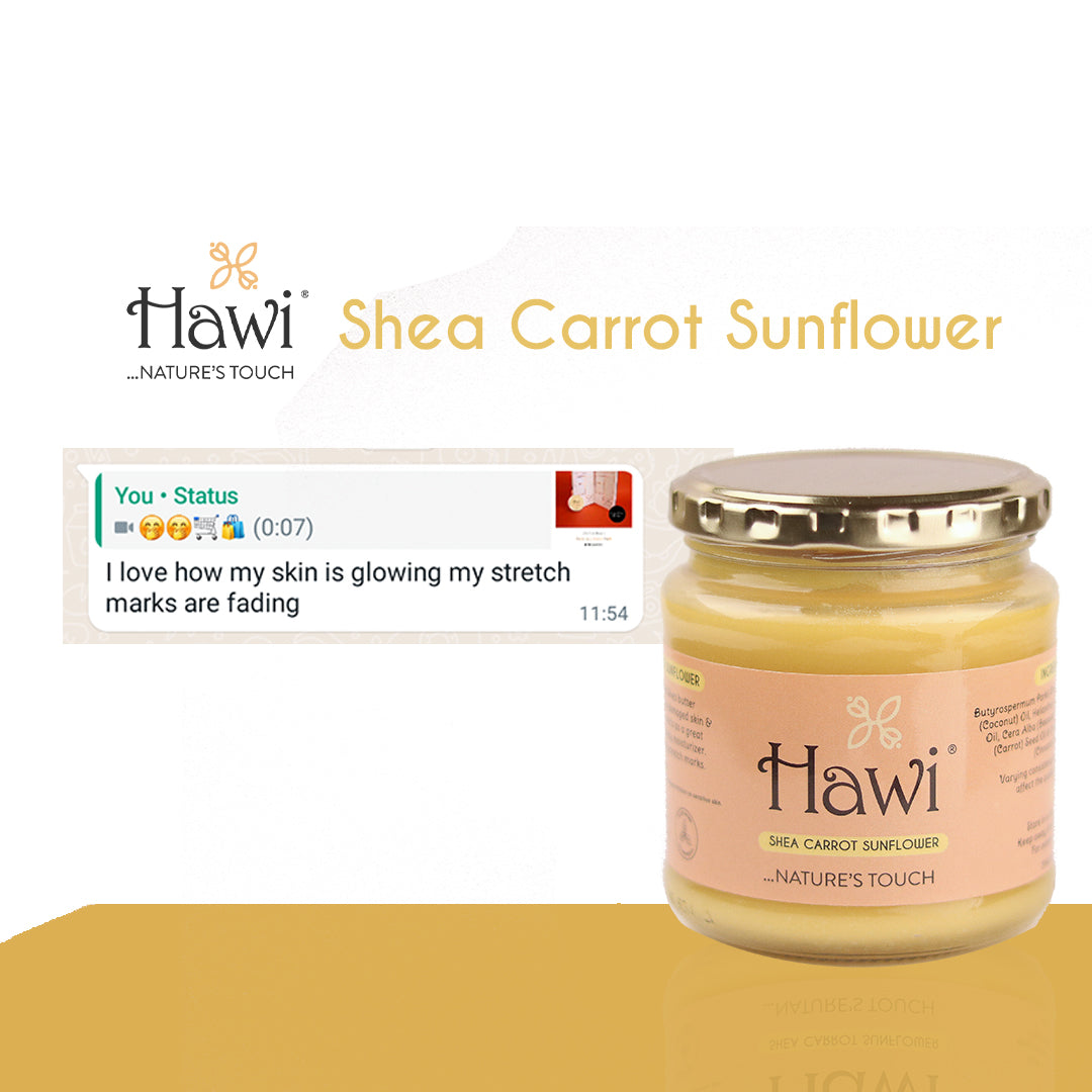 Hawi Carrot Sunflower Moisturizer - NET WT 291ml (9.8 fl oz) | Fades Stretchmarks & Rejuvenates Dry Skin