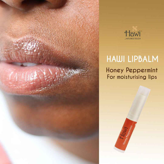 Hawi Honey-Peppermint Lip Balm - NET WT 10g (0.35oz) | Mint Sensation, Moisturizing & Nourishing for Dry Lips
