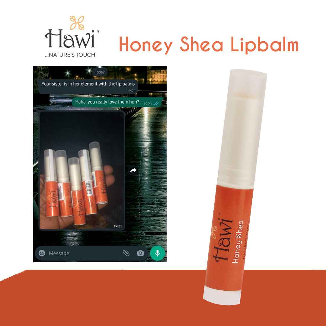 Hawi Honey Shea Lip Balm - NET WT 10g (0.35oz) | Eczema Care & Moisturizes Dry, Chapped Lips Naturally