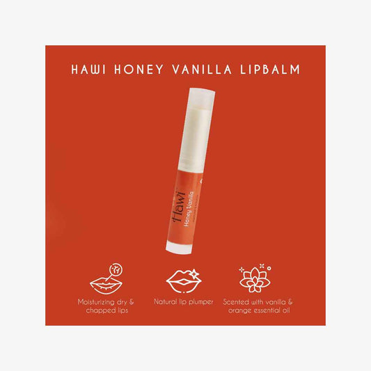 Hawi Honey-Vanilla Lip Balm - 10g (0.35oz) | Sweet Sensation, Moisturizing & Nourishing for Dry Lips
