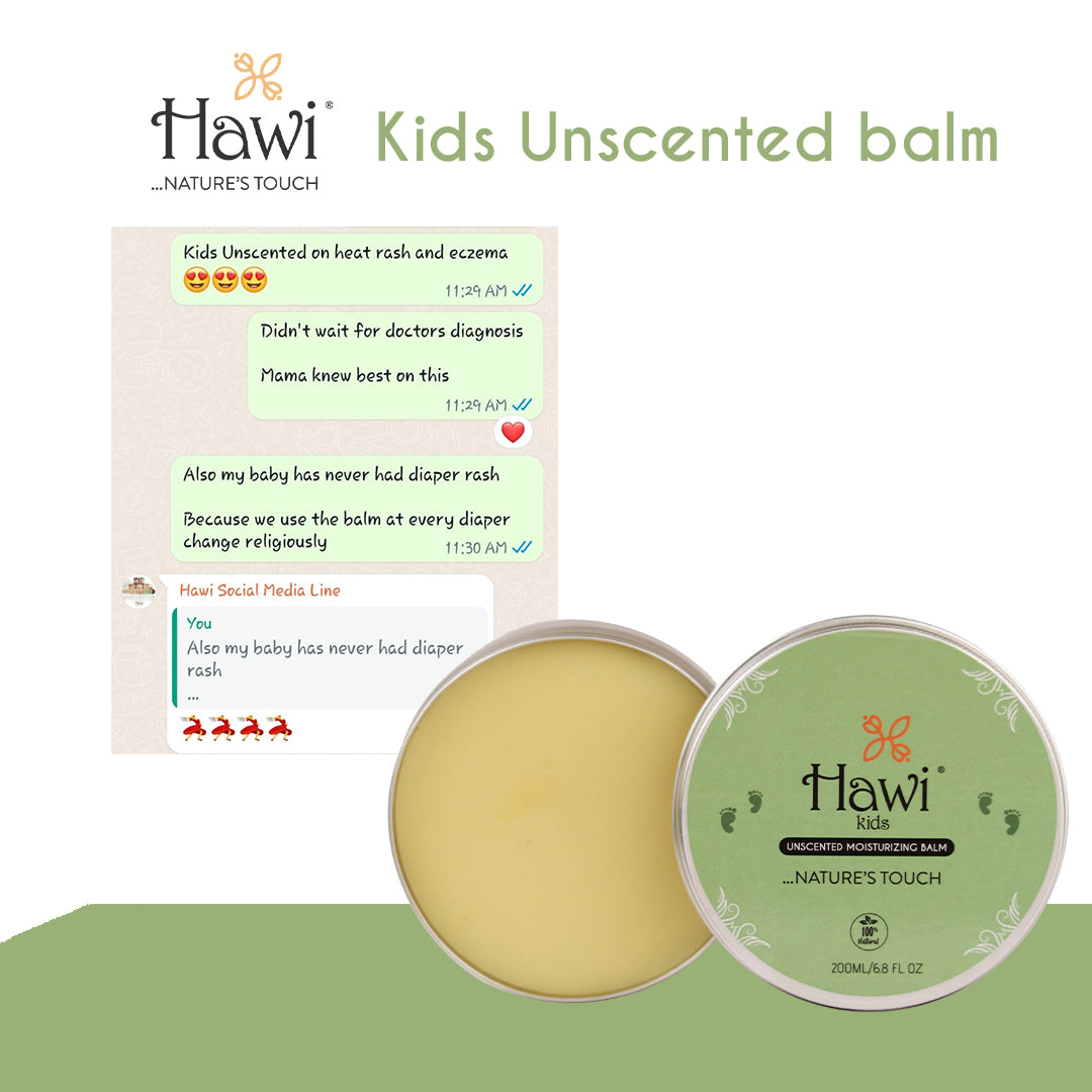 Hawi Kids Unscented Balm - NET WT 200ml (6.8 fl oz) | Gentle Moisturizer for Dry & Sensitive Skin