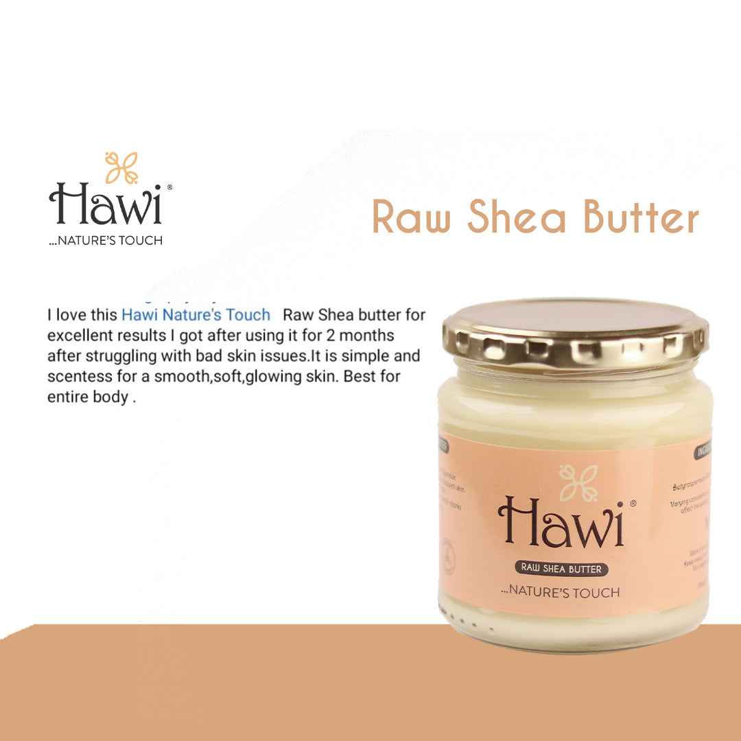 Hawi Raw Shea Butter - Natural Moisturizer and Skin Healer for Stretch Mark Prevention 291ml (9.8 fl oz)