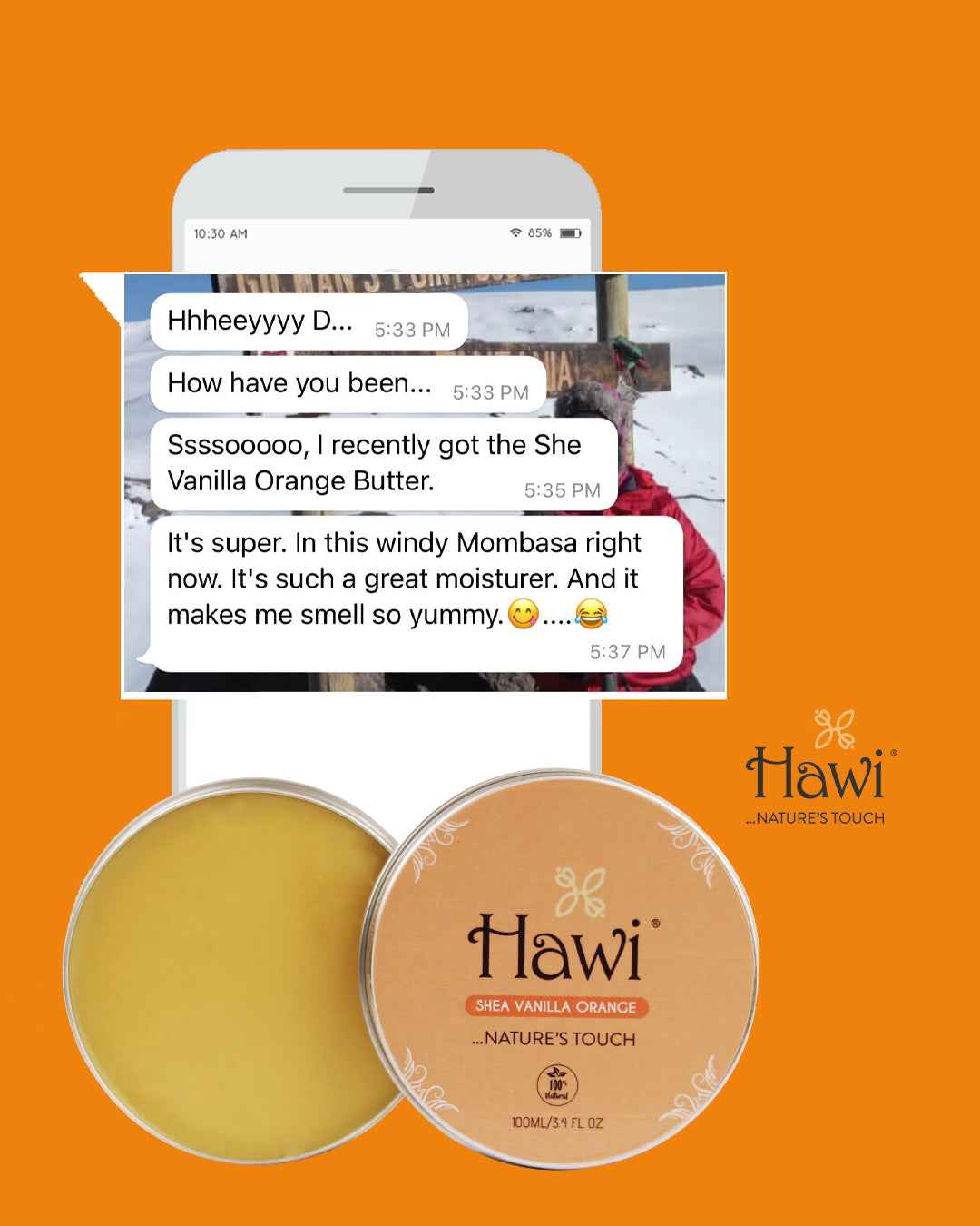 Hawi Vanilla-Orange Moisturizer - NET WT 100ml (3.4 fl oz) | Sweet Hydration for Normal Skin