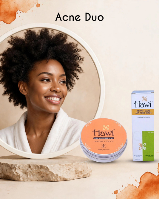 Hawi Acne Care Duo | Blackseed Amla Butter + Revive & Glow Serum for Clear Skin