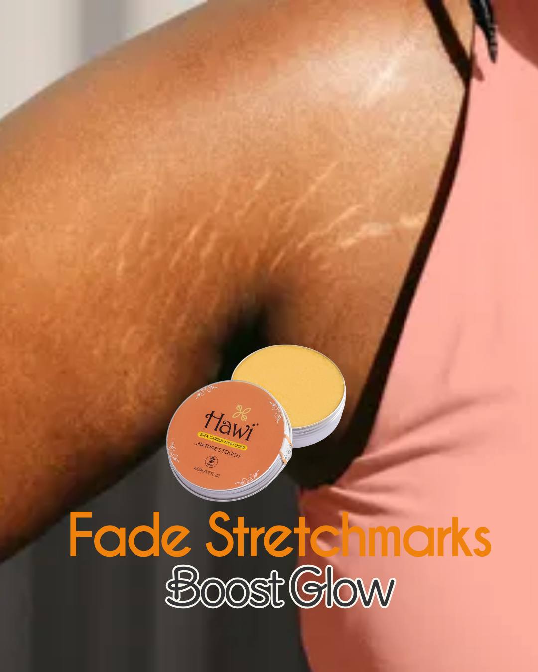 Hawi Carrot Sunflower Moisturizer 100ml | Fades Stretchmarks & Rejuvenates Dry Skin