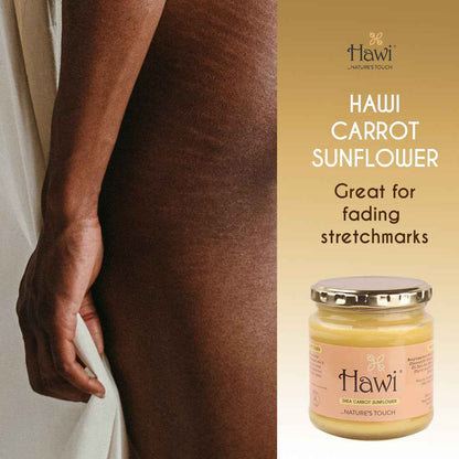 Hawi Carrot Sunflower Moisturizer for Stretch Marks and Dry Skin - NET WT 291ml (9.8 fl oz)