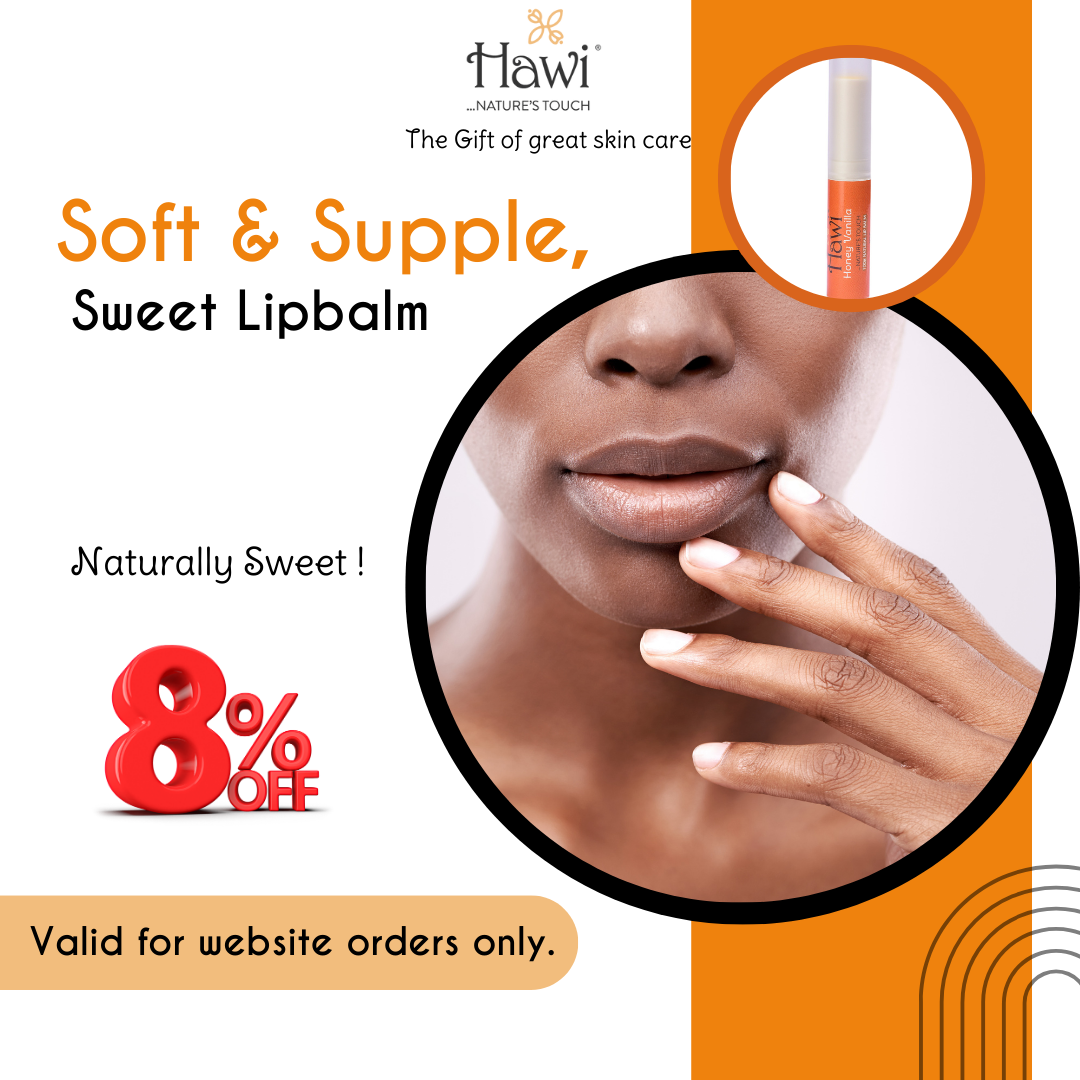 Hawi Honey-Vanilla Lip Balm - 10g (0.35oz) | Sweet Sensation, Moisturizing & Nourishing for Dry Lips