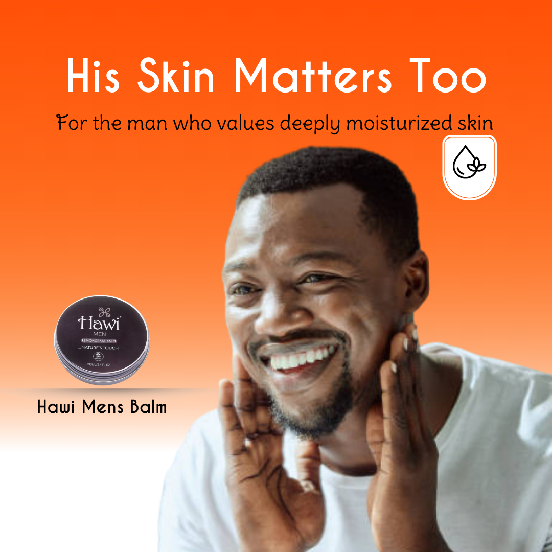 Hawi Men Lemongrass Balm - NET WT 100ml (3.4 fl oz) | Moisturizing & Soothing Balm for Dry Skin & Beard Care - Hawi Nature's Touch