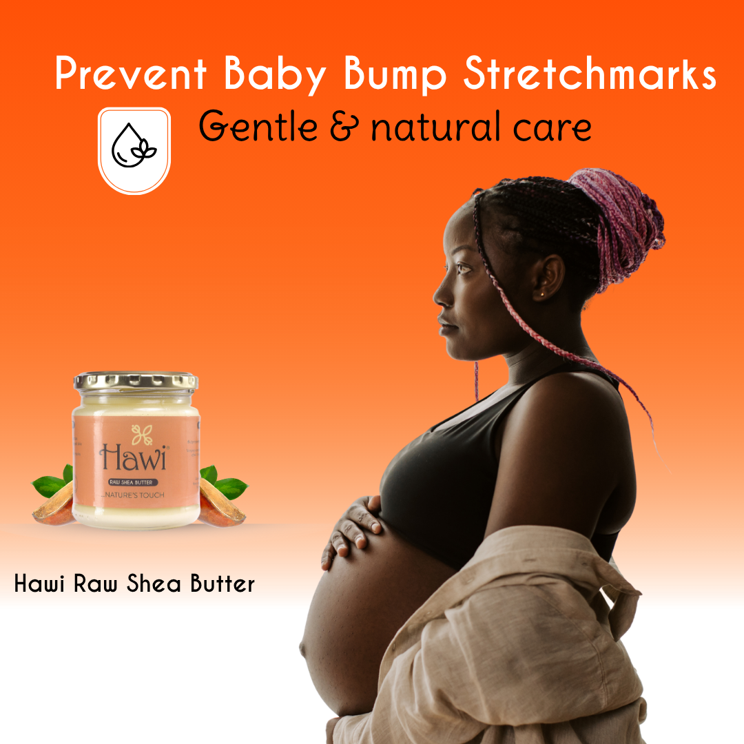 Hawi Raw Shea Butter - Natural Moisturizer and Skin Healer for Stretch Mark Prevention 291ml (9.8 fl oz) - Hawi Nature's Touch