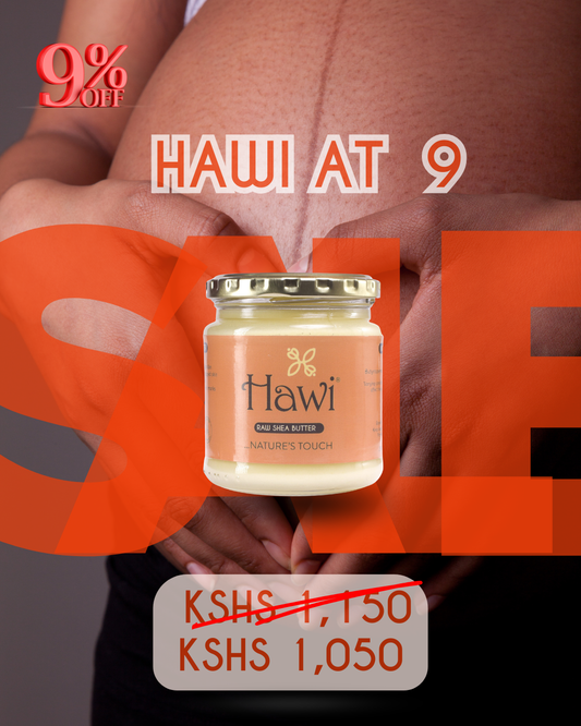 Hawi Raw Shea Butter - Natural Moisturizer and Skin Healer for Stretch Mark Prevention 291ml (9.8 fl oz)