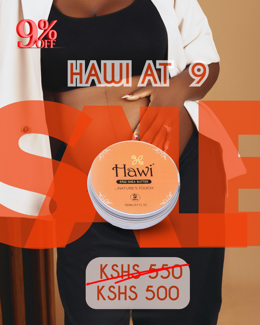 Hawi Raw Shea Butter - Natural Moisturizer & Skin Healer for Stretchmark Prevention | NET WT 100ml (3.4 fl oz)