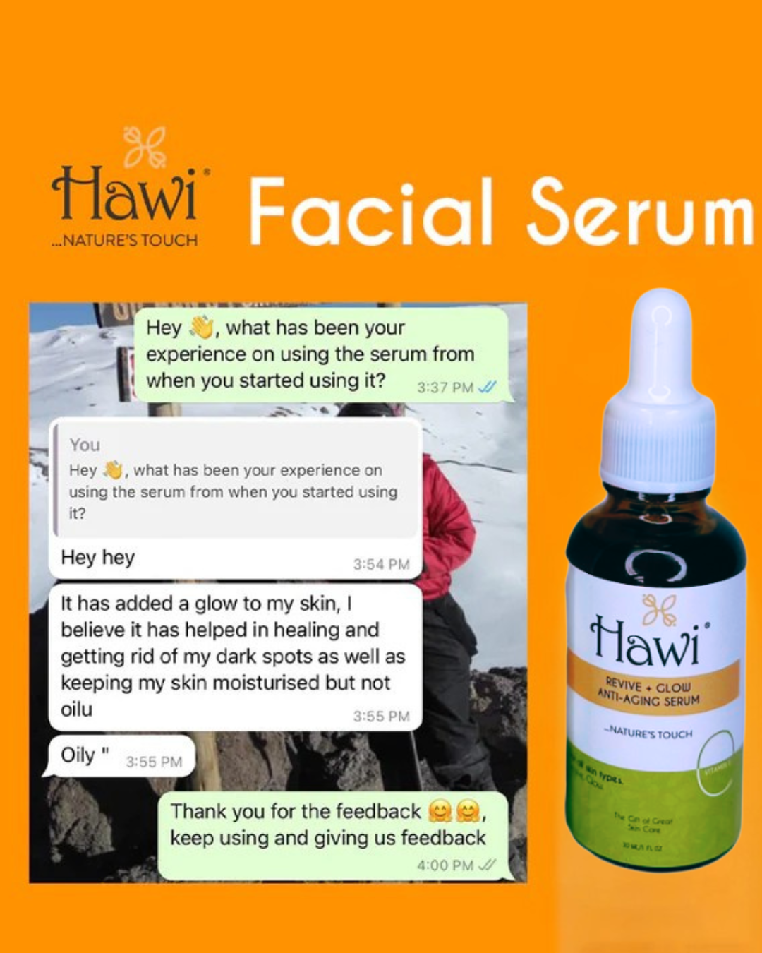 Hawi Facial Serum - NET WT 30ml (1.01 fl oz) | Glowing Skin & Anti-Aging Moisturizer