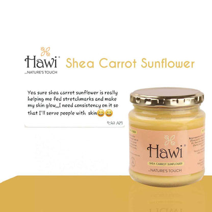 Hawi Carrot Sunflower Moisturizer for Stretch Marks and Dry Skin - NET WT 291ml (9.8 fl oz)