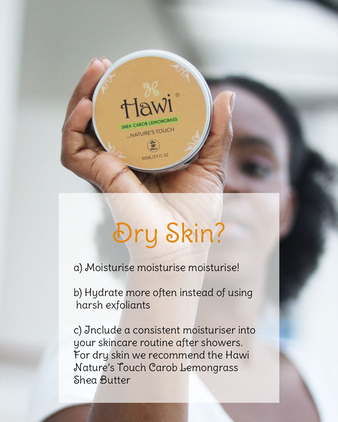 Hawi Carob Lemongrass Moisturizer - NET WT 291ml (9.8 fl oz) | Dry Skin & Anti-Aging